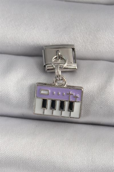 316L Çelik Gümüş Renk Sallantı Mor Piyano Figür Nomination Charm - PRT3500EB03420