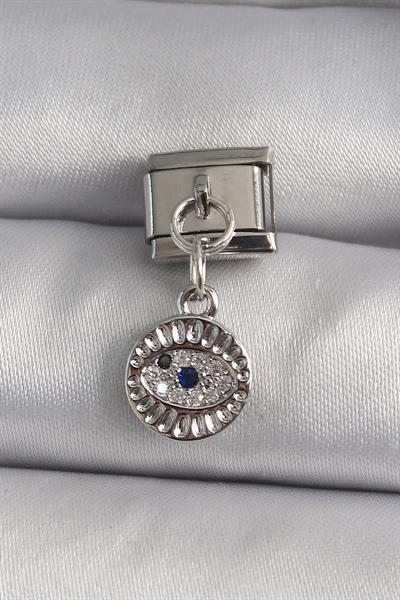 316L Çelik Gümüş Renk Sallantı Zirkon Taşlı Göz Model Nomination Charm – PRT3500EB03411
