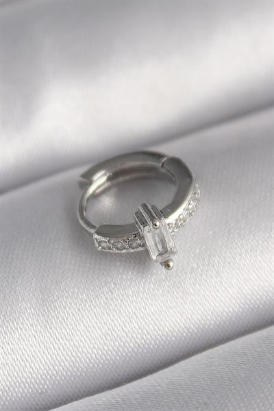 316L Çelik Gümüş Renk Zirkon Taşlı Tragus Piercing – PRT3500EB02929