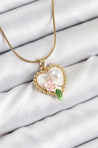 316L Çelik Sanatsal Portre Model Gold Renk Kadın Kolye – PRT3500EB08536