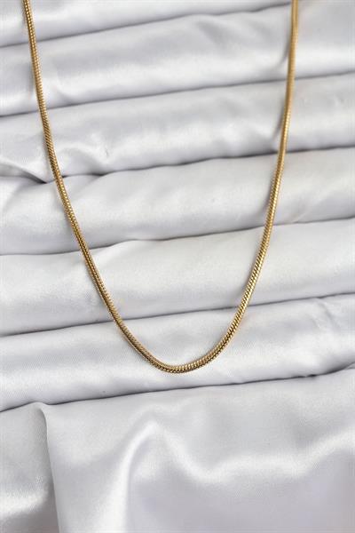 316L Çelik Zincir Gold Renk 60 cm Yılan Zincir Kadın Kolye – PRT3500EB09429