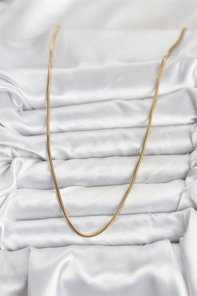 316L Çelik Zincir Gold Renk 60 cm Yılan Zincir Kadın Kolye – PRT3500EB09429