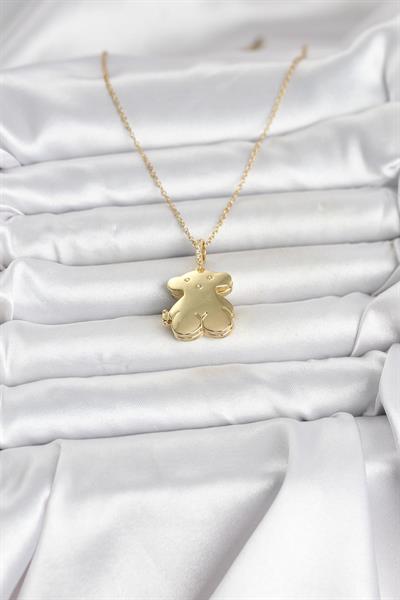 316L Çelik Zincir Gold Renk Ayıcık Model Açılabilir Kadın Kolye