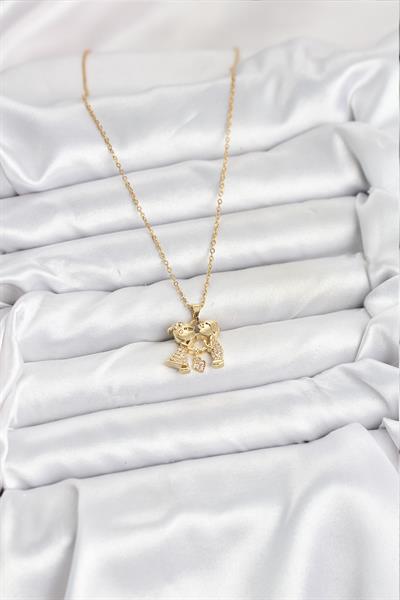 316L Çelik Zincir Gold Renk Erkek Kız Model Kadın Kolye – PRT3500EB09340