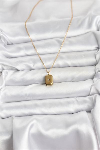 316L Çelik Zincir Gold Renk Minimal Kutup Yıldızı Model Kadın Kolye – PRT3500EB09430