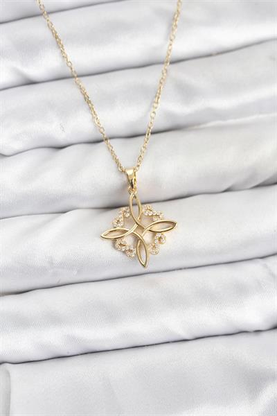316L Çelik Zincir Gold Renk Sonsuzluk Model Zirkon Taşlı Kadın Kolye - PRT3500EB10183