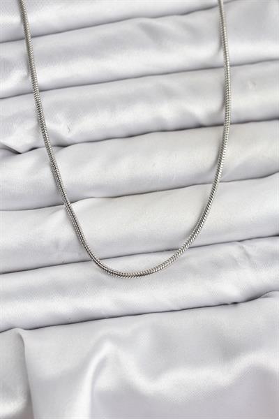 316L Çelik Zincir Gümüş Renk 60 cm Yılan Zincir Kadın Kolye – PRT3500EB09428