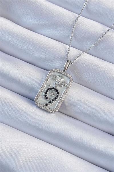 316L Çelik Zincir Gümüş Renk Zirkon Taşlı Minimal Papatya Figürlü Tarot Kolye – PRT3500EB02352