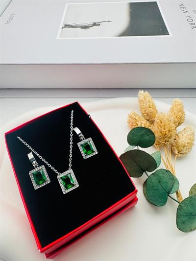 Baget Çelik Kolye ve Küpe (Gümüş) 0106335-1