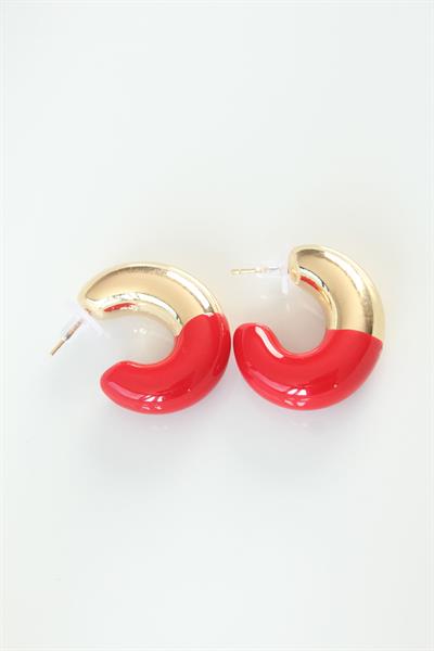 CCB Kırmızı Gold Çift Renk Küpe – PRT3500EB01227