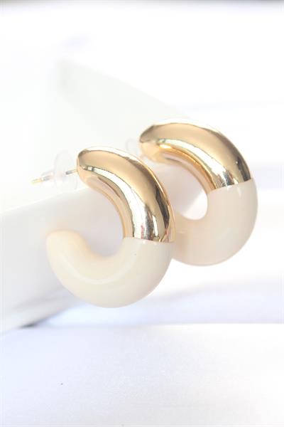 CCB Krem Gold Çift Renk Küpe – PRT3500EB01228