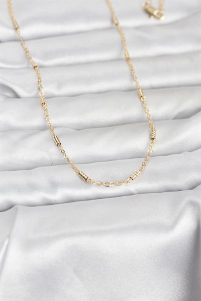 14K Gold Renk Bar Zincir Model 60cm Kadın Kolye - PRT3500EB10299