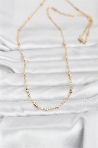 14K Gold Renk Bar Zincir Model 60cm Kadın Kolye - PRT3500EB10299
