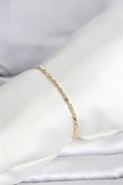 14K Gold Renk Burgu Zincirli Model Kadın Bileklik - PRT3500EB10342