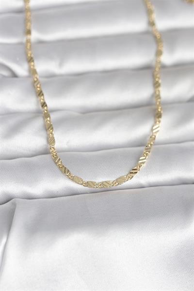 14K Gold Renk Çizgi Lazer Model 60cm Kadın Kolye - PRT3500EB10308