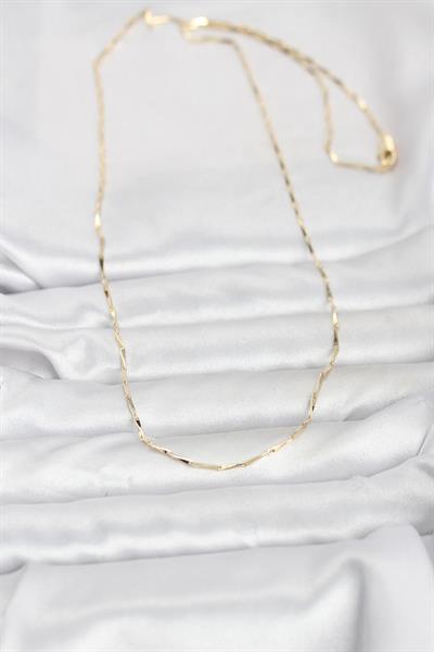 14K Gold Renk Çubuk Kesme Zincir Model 60cm Kadın Kolye - PRT3500EB10271