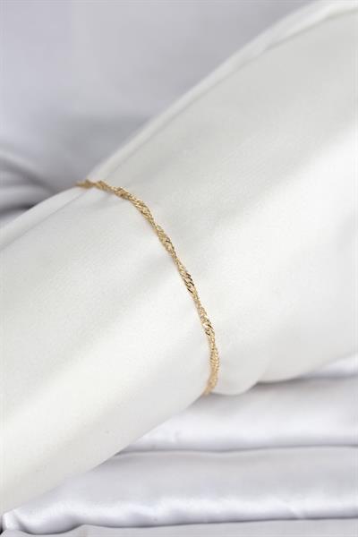 14K Gold Renk Ezme Burgu Zincir Model Kadın Bileklik - PRT3500EB10336