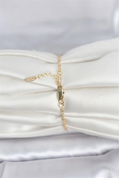 14K Gold Renk Ezme Burgu Zincir Model Kadın Bileklik - PRT3500EB10336