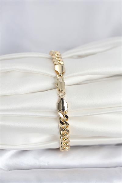 14K Gold Renk Ezme Kalın Zincir Model Kadın Bileklik - PRT3500EB10363