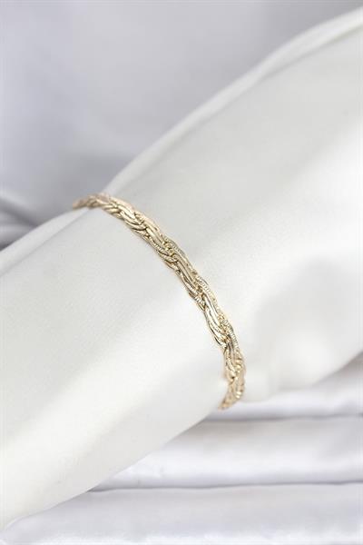 14K Gold Renk Ezme Sarmal Zincir Model Kadın Bileklik - PRT3500EB10355