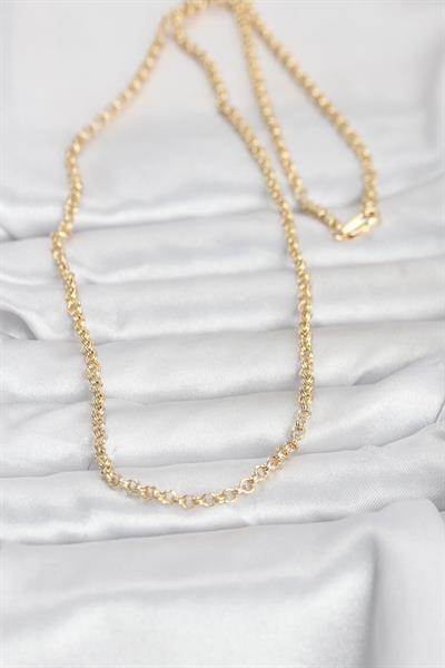 14K Gold Renk Halka Zincir Model 60cm Kadın Kolye - PRT3500EB10277