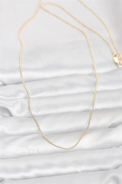14K Gold Renk İnce Top Zincirli 60cm Kadın Kolye - PRT3500EB10269