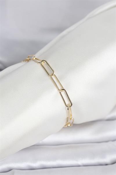 14K Gold Renk Kalın Ataç Zincir Model Kadın Bileklik - PRT3500EB10352