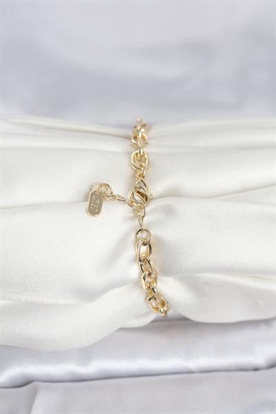 14K Gold Renk Kalın Zincir Model Kadın Bileklik - PRT3500EB10358