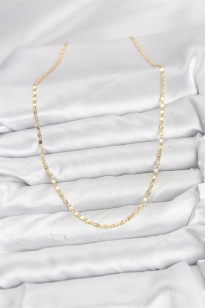 14K Gold Renk Lazer İnce Zincirli Kadın Kolye - PRT3500EB10252