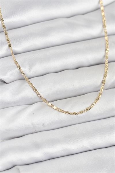 14K Gold Renk Lazer İnce Zincirli Kadın Kolye - PRT3500EB10252