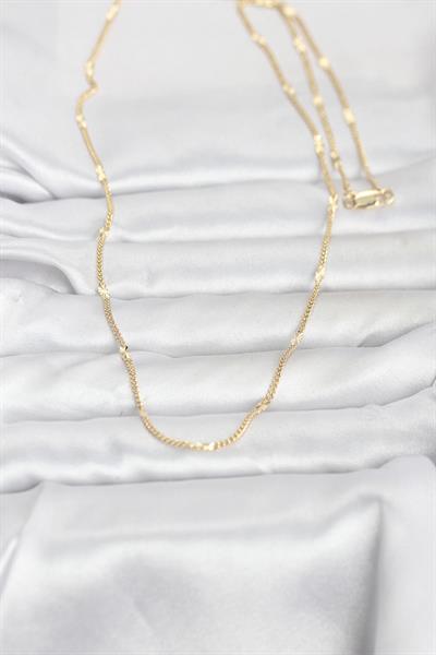 14K Gold Renk Lazer Puntalı Model 60cm Kadın Kolye - PRT3500EB10287