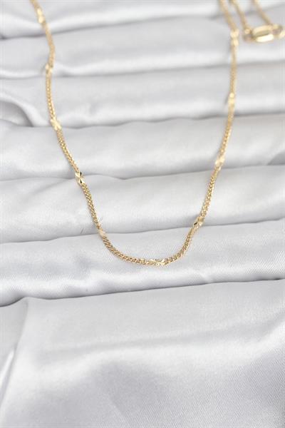 14K Gold Renk Lazer Puntalı Model 60cm Kadın Kolye - PRT3500EB10287
