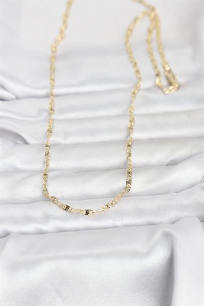 14K Gold Renk Lazerli Gemici Zincir Model 60cm Kadın Kolye - PRT3500EB10300