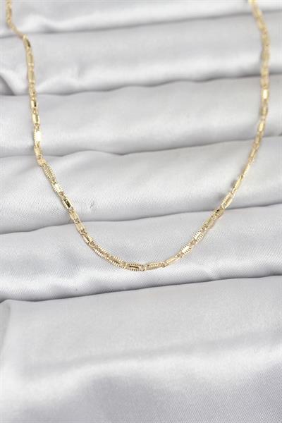 14K Gold Renk Lazerli Zincir Model 60cm Kadın Kolye - PRT3500EB10283