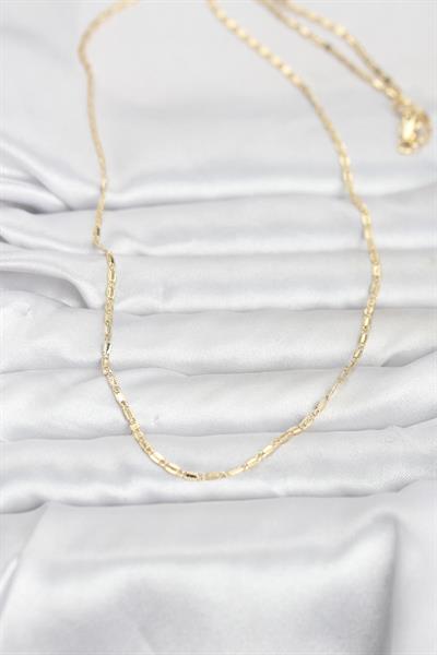 14K Gold Renk Lazerli Zincir Model 60cm Kadın Kolye - PRT3500EB10283