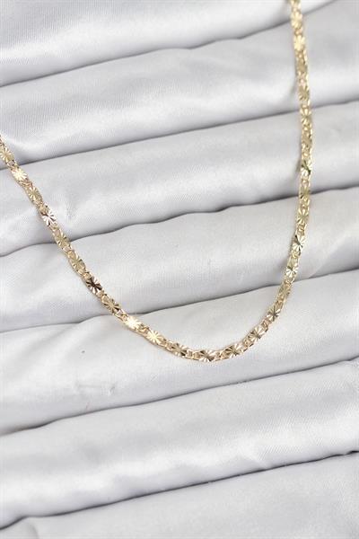 14K Gold Renk Lazerli Zincir Model Kadın Kolye - PRT3500EB10249