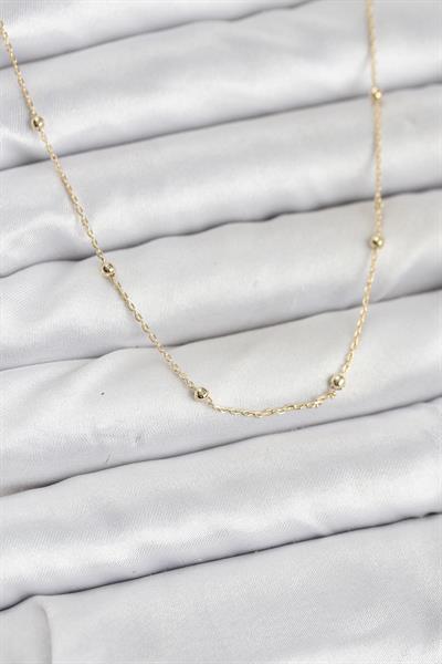 14K Gold Renk Minik Top Zincirli Kadın Kolye - PRT3500EB10246