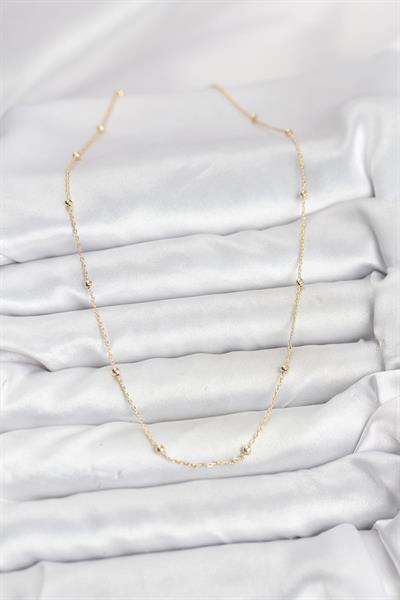 14K Gold Renk Minik Top Zincirli Kadın Kolye - PRT3500EB10246