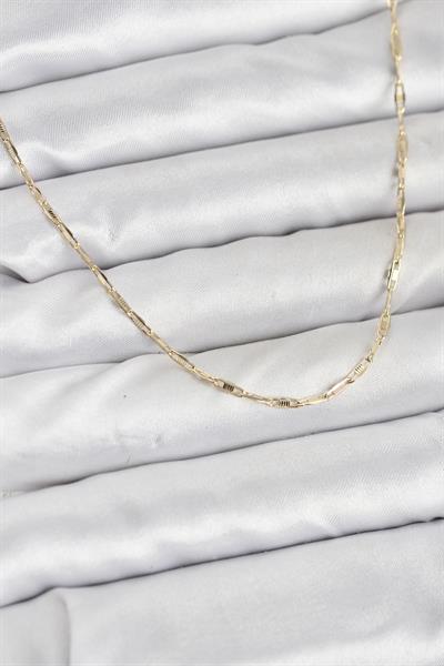 14K Gold Renk Pirinç Ataç Zincir 60cm Kadın Kolye - PRT3500EB10254