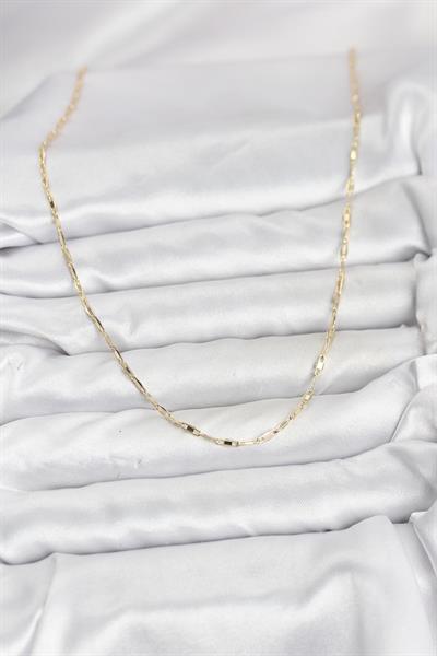 14K Gold Renk Pirinç Ataç Zincir 60cm Kadın Kolye - PRT3500EB10254