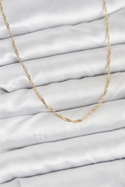 14K Gold Renk Pirinç Ezme Burgu Model Kadın Kolye - PRT3500EB10242