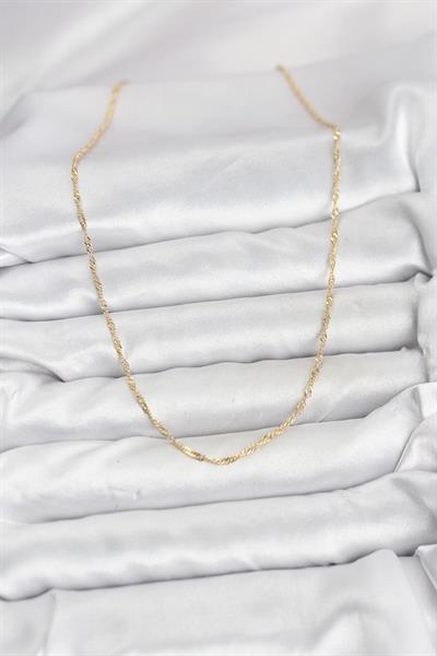 14K Gold Renk Pirinç Ezme Burgu Model Kadın Kolye - PRT3500EB10242