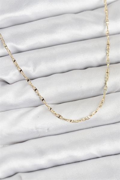 14K Gold Renk Pirinç Gemi Zinciri Model Kadın Kolye - PRT3500EB10244