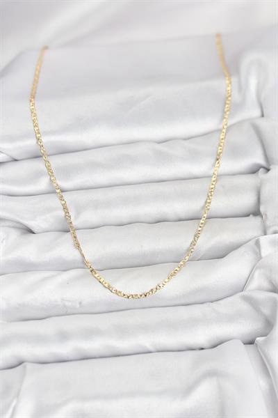 14K Gold Renk Pirinç Lazer Model 60cm Kadın Kolye - PRT3500EB10253