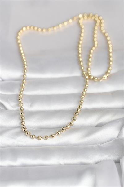 14K Gold Renk Top Zincirli Model 60cm Kadın Kolye - PRT3500EB10313