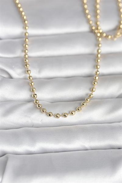 14K Gold Renk Top Zincirli Model 60cm Kadın Kolye - PRT3500EB10313