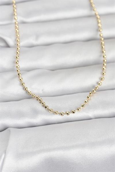 14K Gold Renk Top Zincirli Model 60cm Kadın Kolye - PRT3500EB10284
