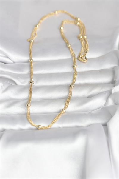 14K Gold Renk Topçuk Model 60cm Kadın Kolye - PRT3500EB10318