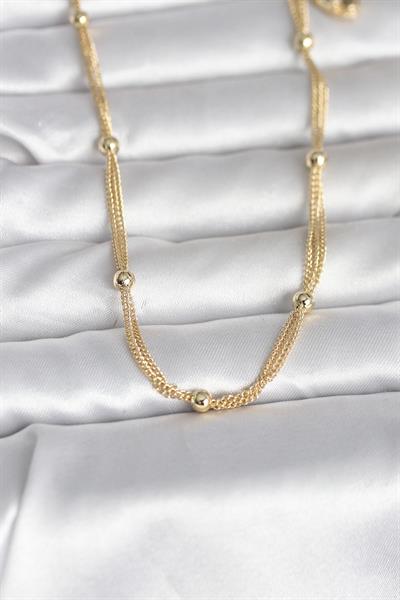 14K Gold Renk Topçuk Model 60cm Kadın Kolye - PRT3500EB10318