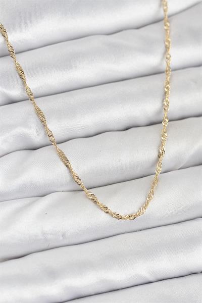 14K Gold Renk Yassı Burgulu Model Kadın Kolye - PRT3500EB10247